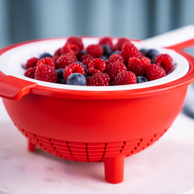 Saladin® Multisieb Praktisches Doppelsieb zum Waschen und Abtropfen von Lebensmitteln
