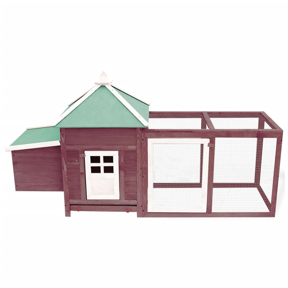 Poulailler avec nichoir 193 x 68 x 104 cm bois de sapin massif moka