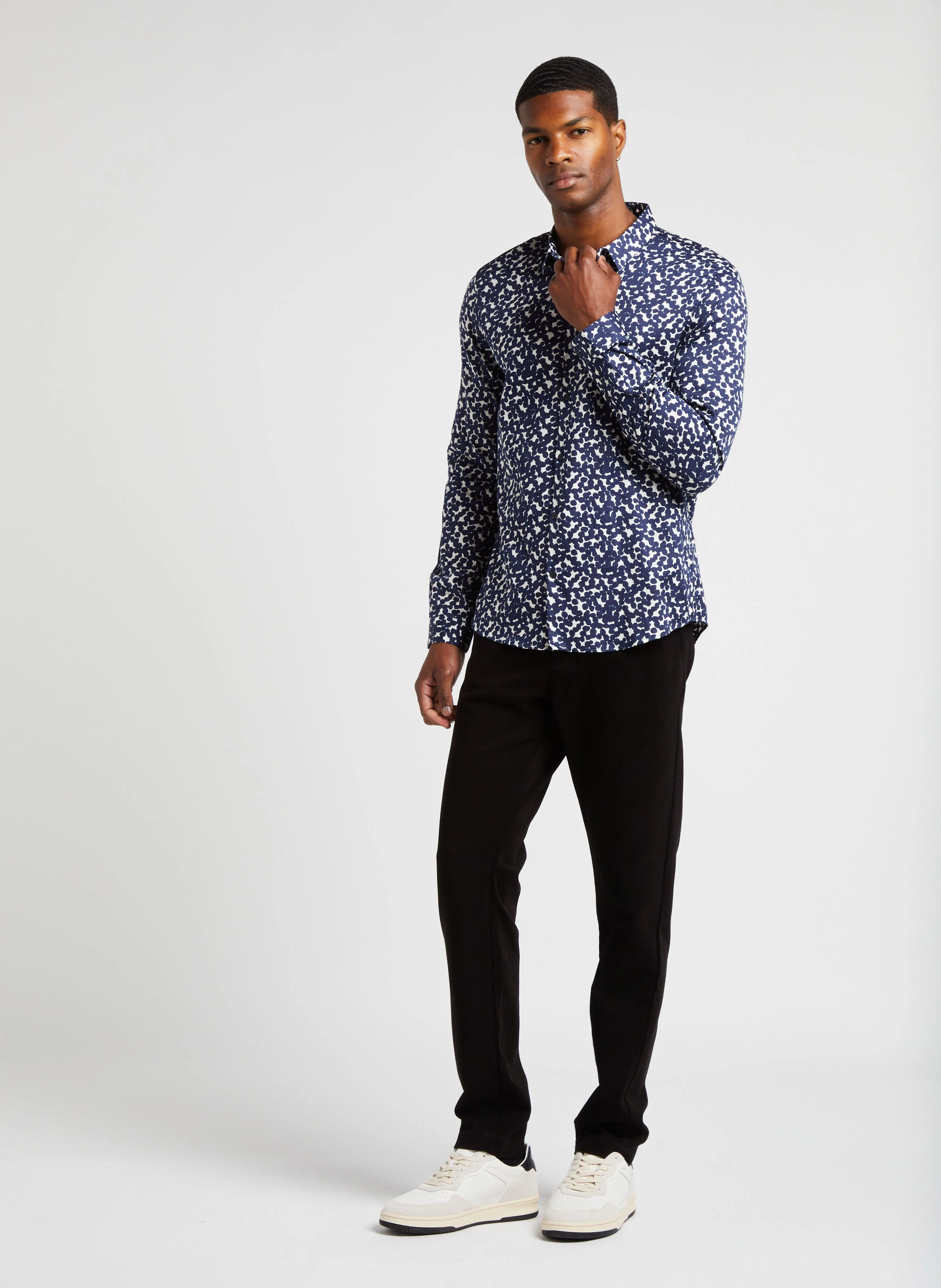 Pantalon slim velours | Noir