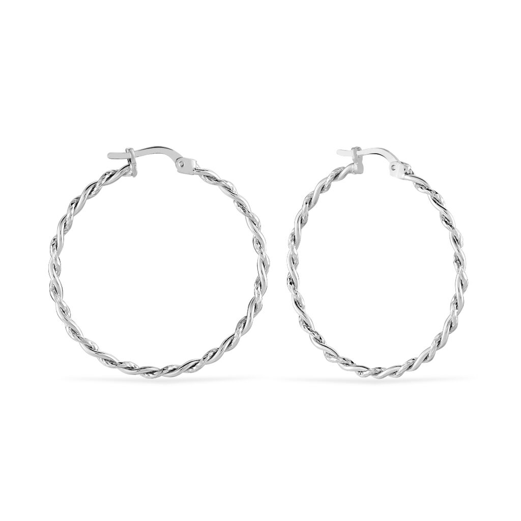 Créoles Argent Blanc Abie