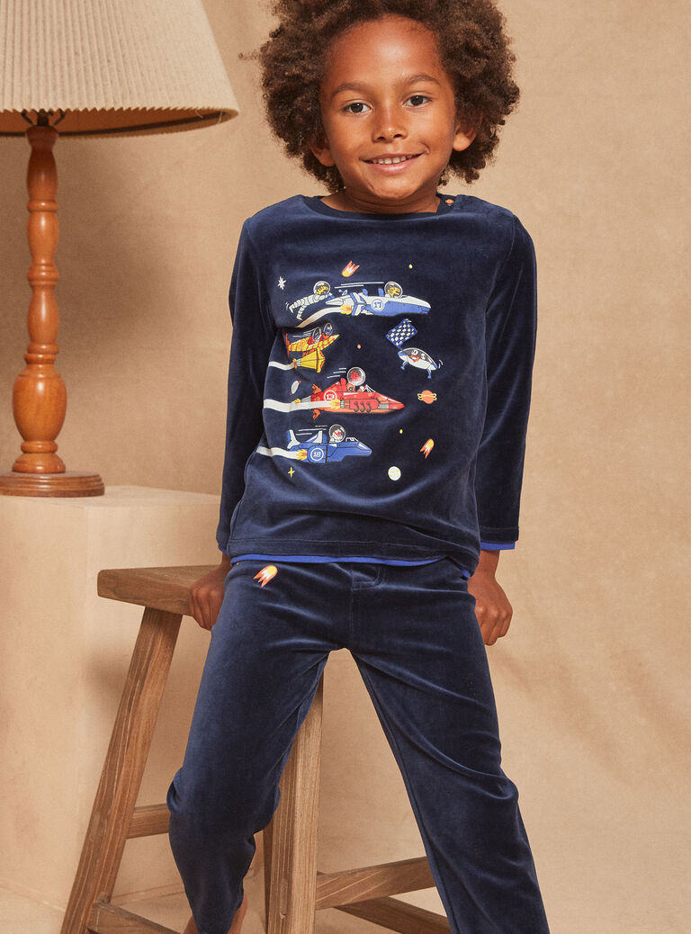 Pyjama bleu marine en velours