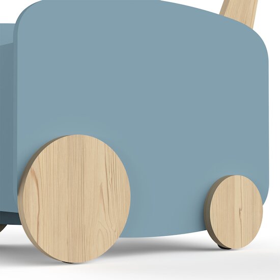 Firmiana Chariot de Rangement   Bleu Orage / Bois Naturel        de               CBA Meubles