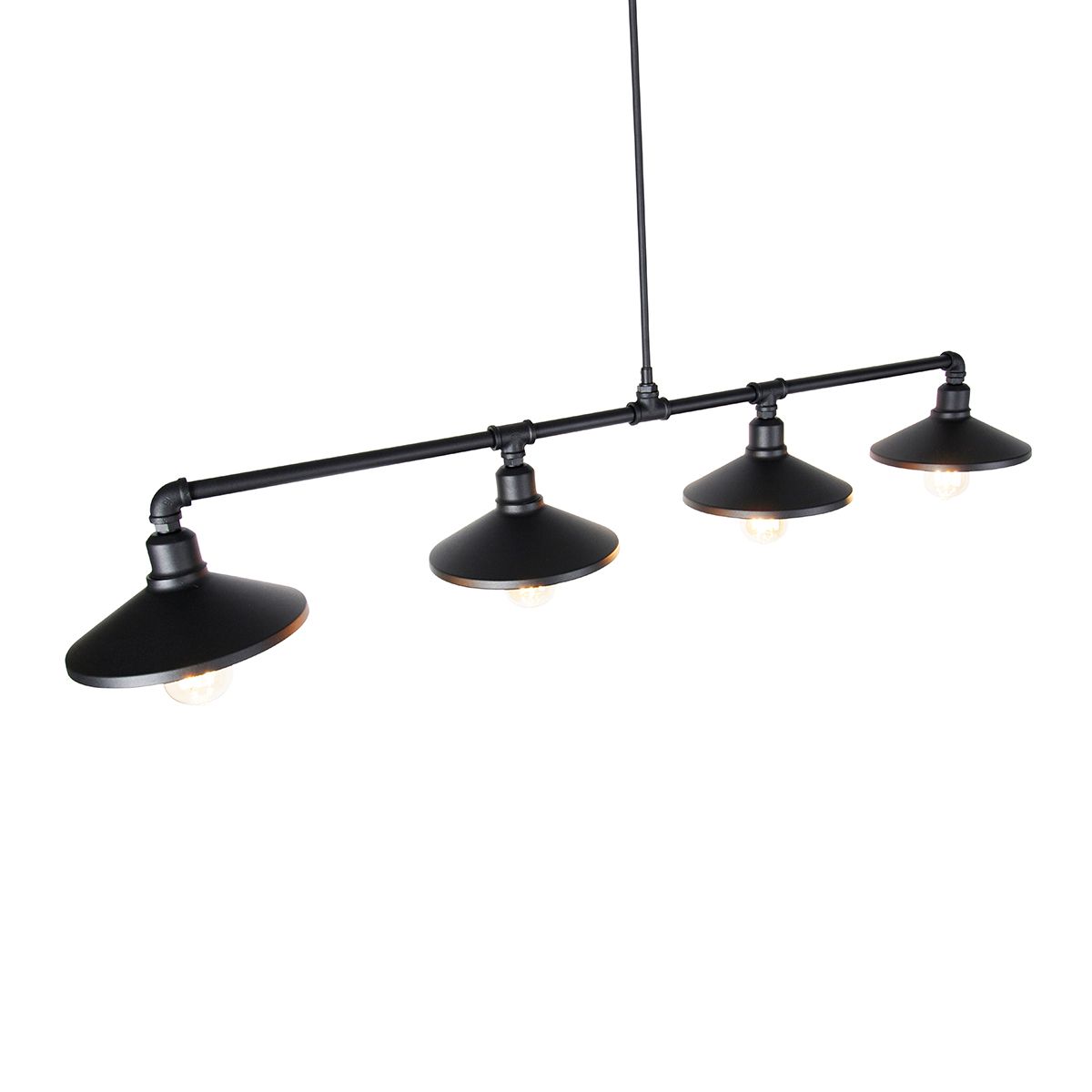 Industriële hanglamp zwart 4-lichts - Laser