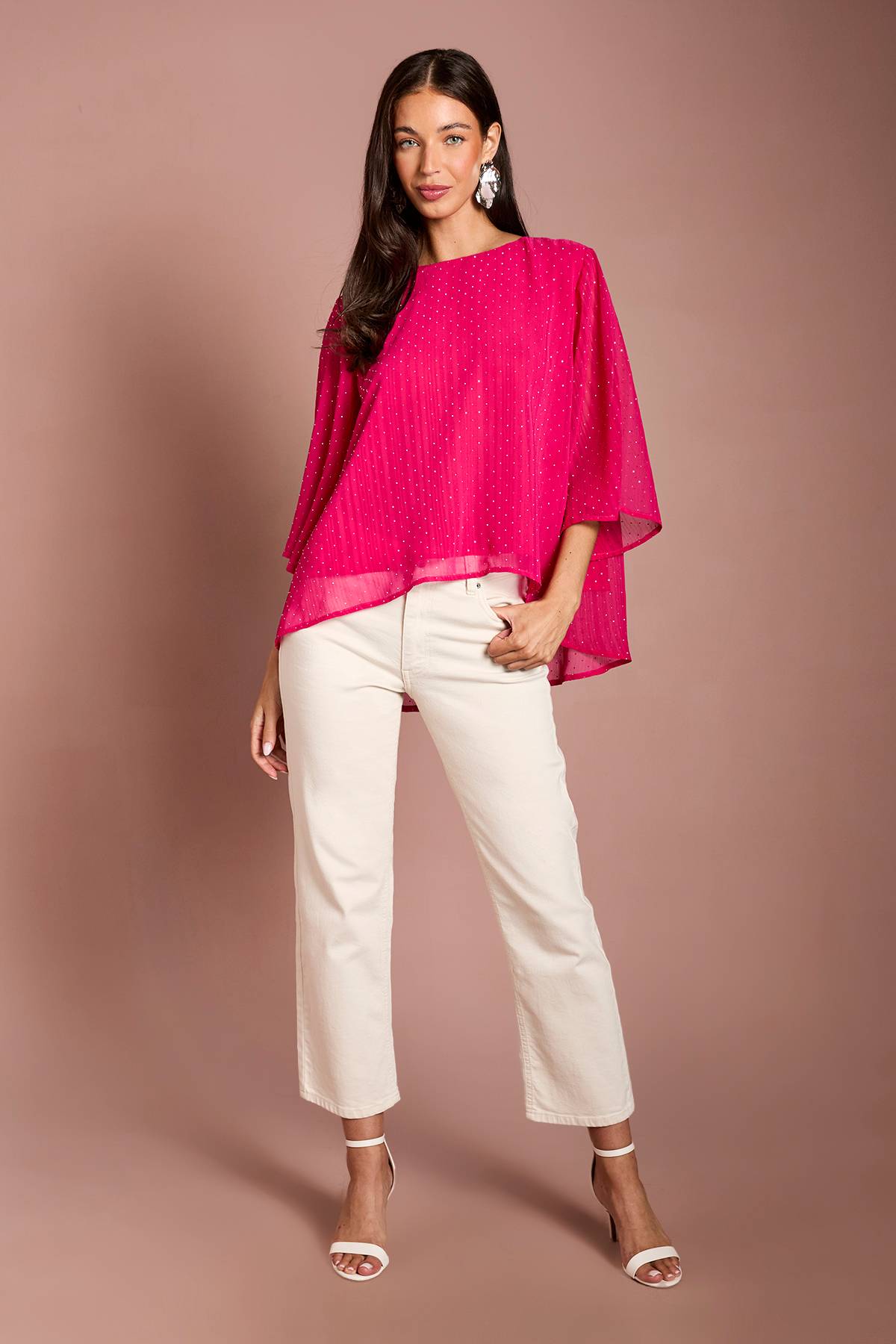 Wallis Blouse Asymétrique Ornée De Strass Thermocollants