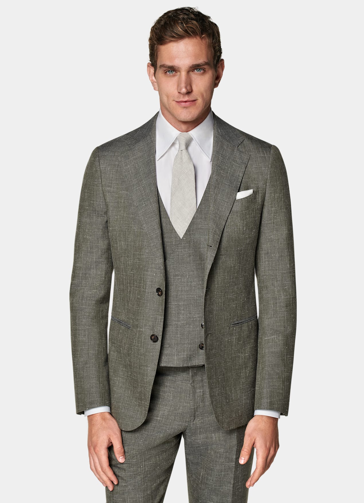 Costume trois pièces Havana coupe Tailored vert moyen