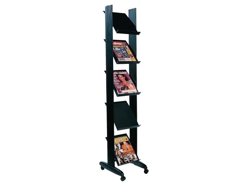 Brochurestativ Paperflow® Easydisplays med 5 hylder, sort
