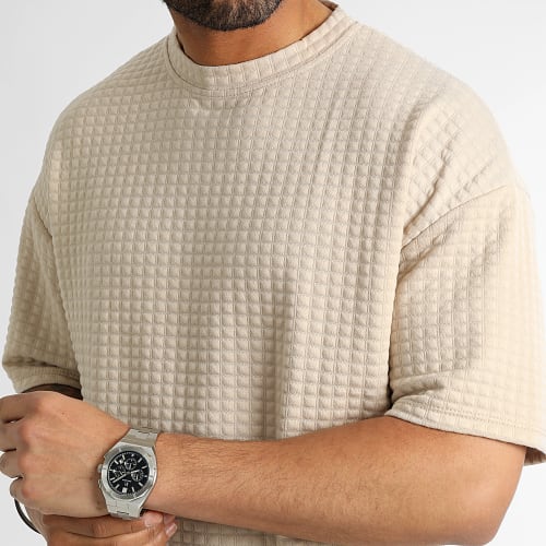 Tee Shirt Texturé Square Large 0140 Beige