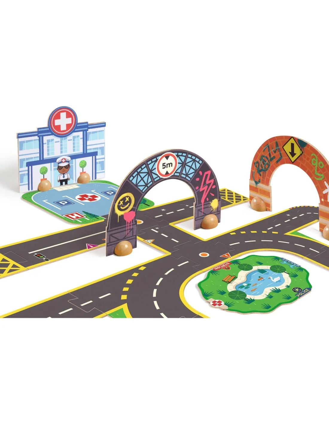 Djeco dj05499 crazy motors vloerpuzzel puzzl'up city giant - 33st