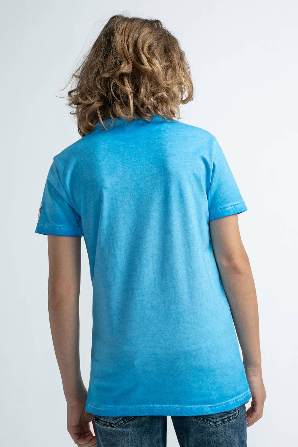 Petrol Industries T-shirt met printopdruk lichtblauw
