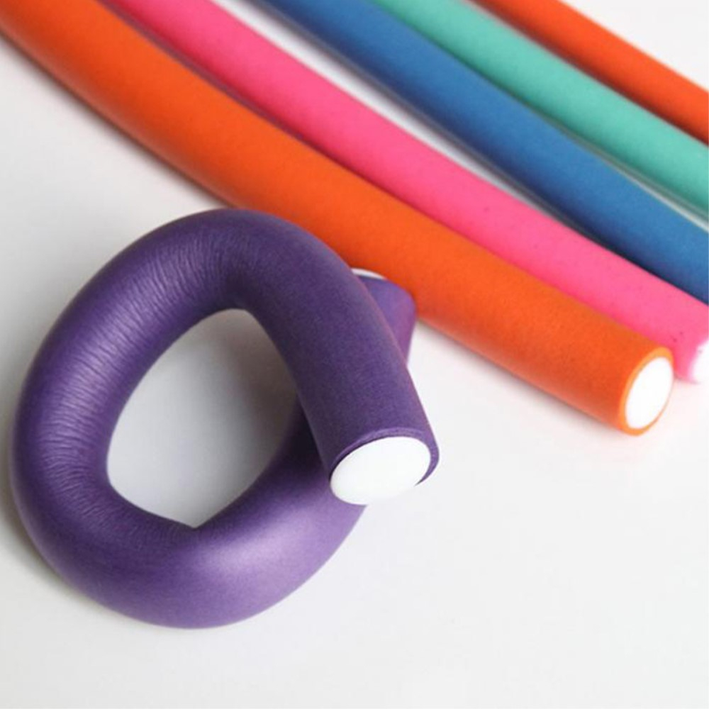 (42-tlg. Set) Ø10-18mm Schaumstoff Lockenwickler Flexible Papilotten Hitzefreies Haar Styling in 7 Grössen - Bunt