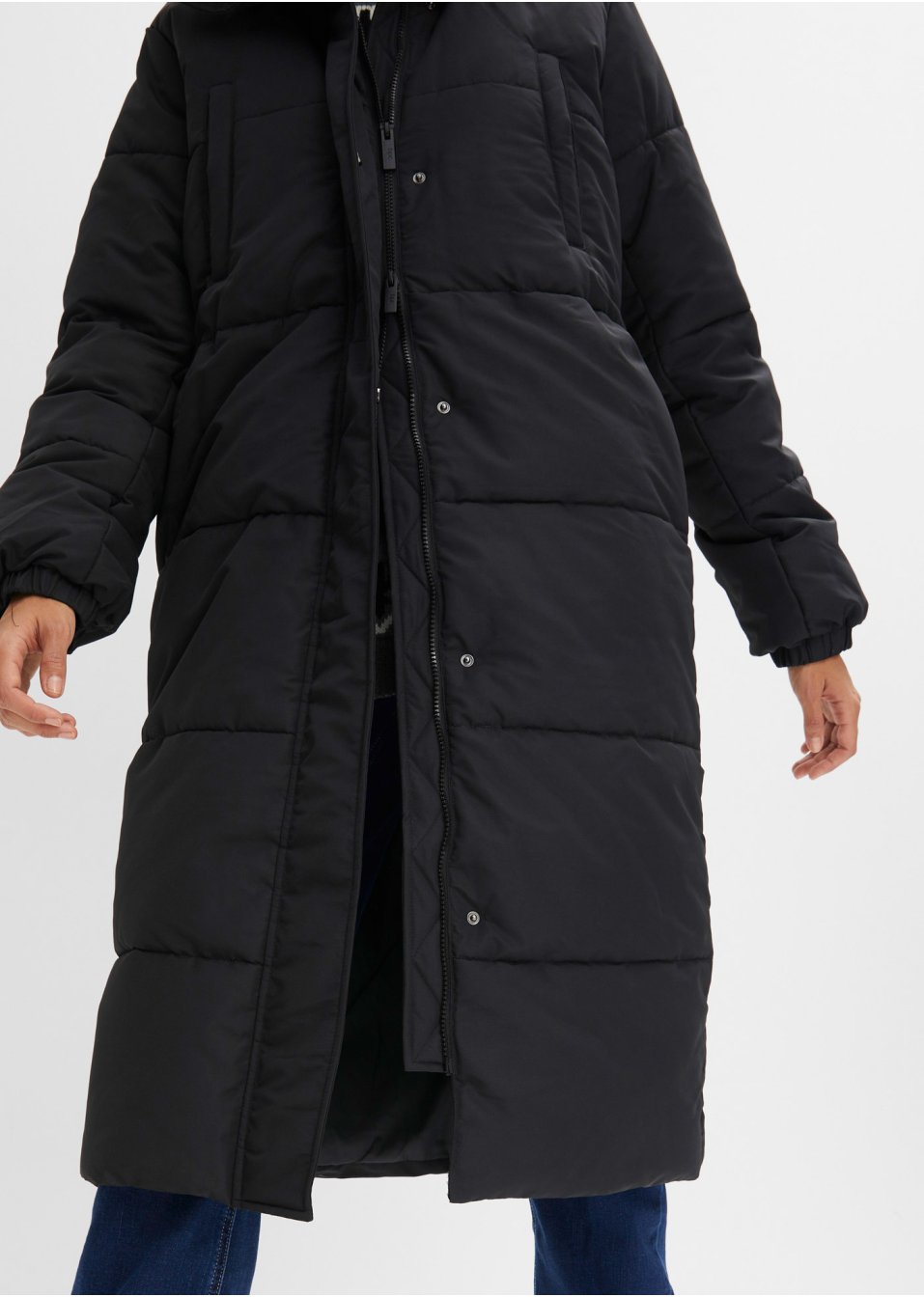 Manteau matelassé oversize avec ceinture élastique