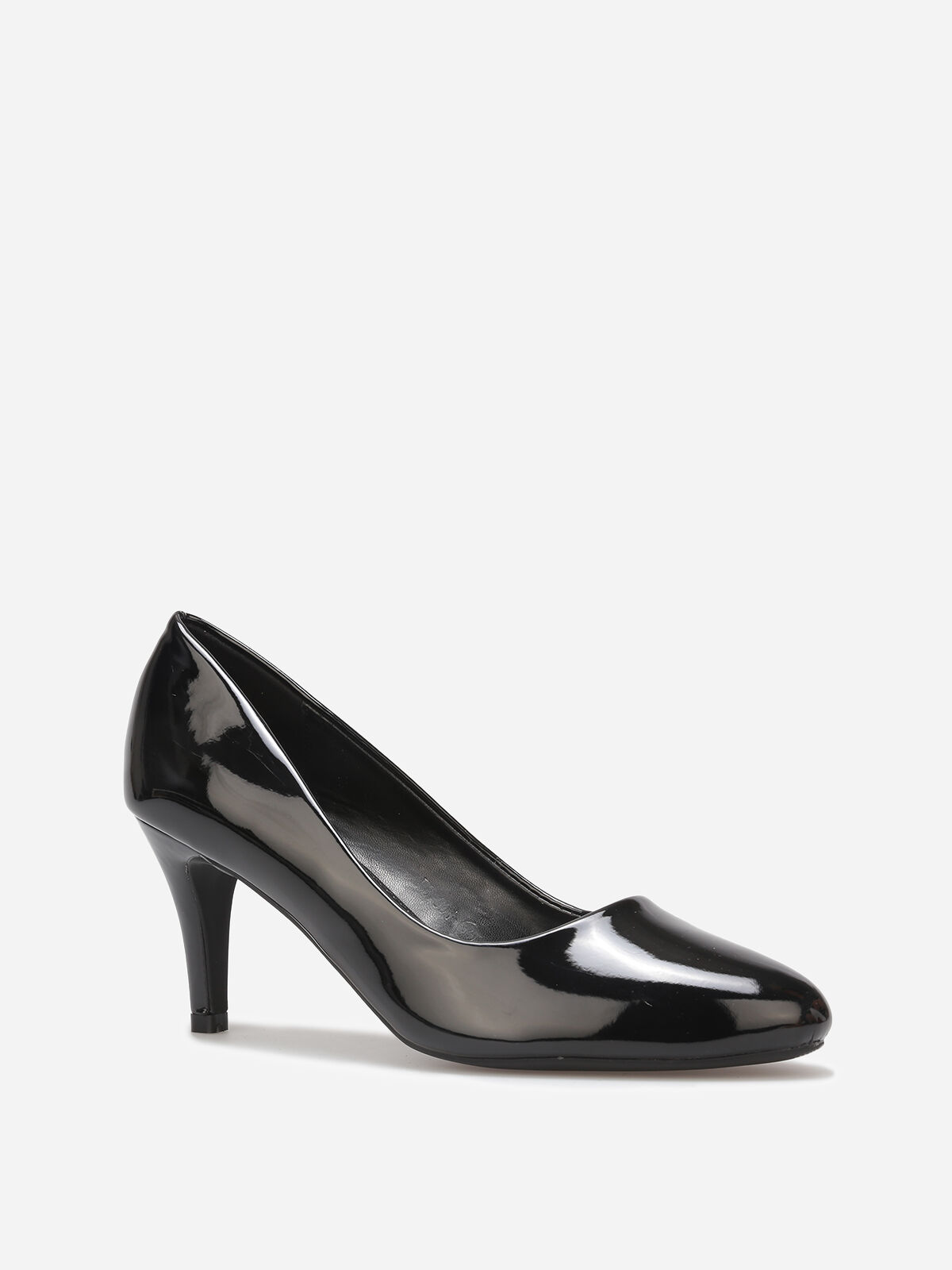 Escarpins vernis à petit talon- Noir