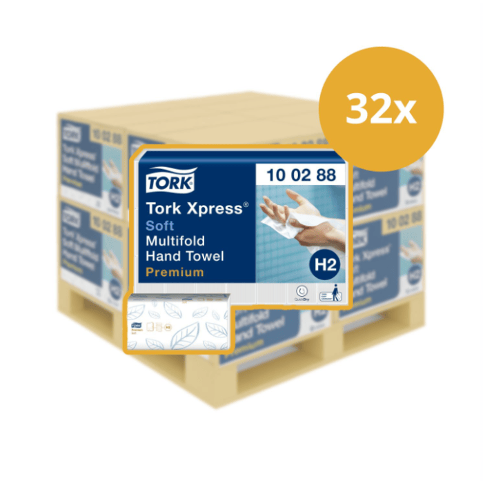 Pallet Tork 100288 Xpress Handdoek H2 Intergevouwen Soft 2-laags Pallet afname (100288P)
