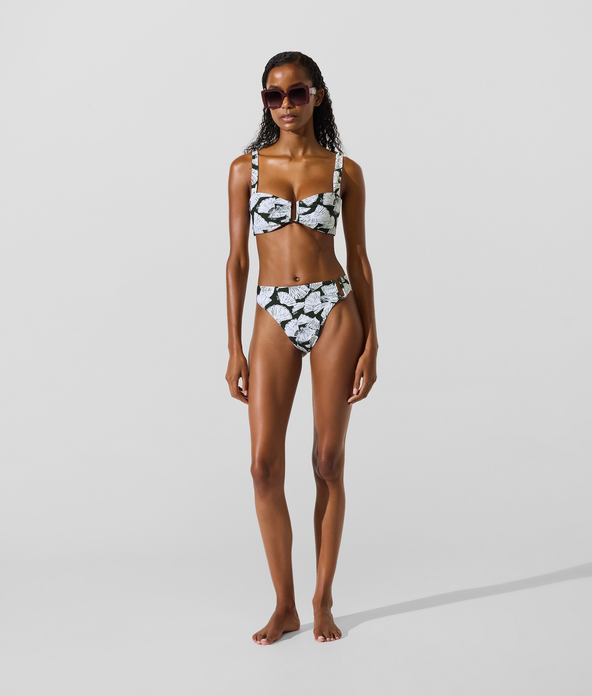 Bikinibroekje met waaierprint