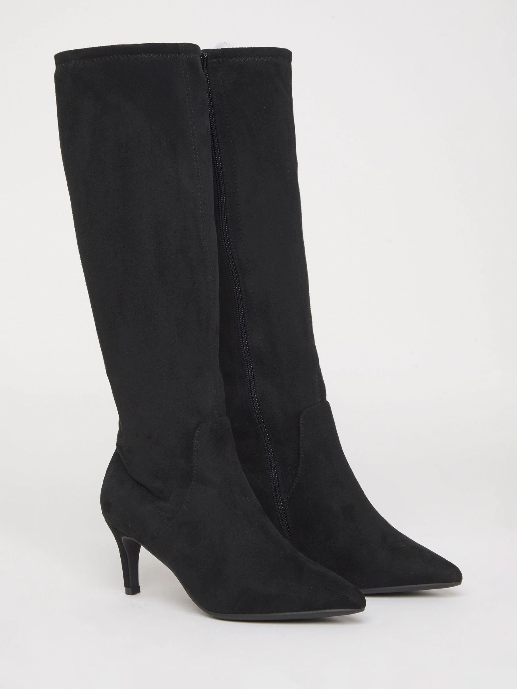 Zacht zwart - JD Williams Kitten Heel Knee High Sock Boots
