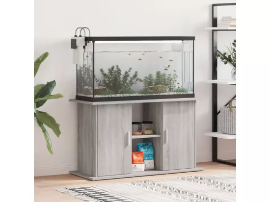 Support pour aquarium sonoma gris 101x41x58cm bois d'ingénierie