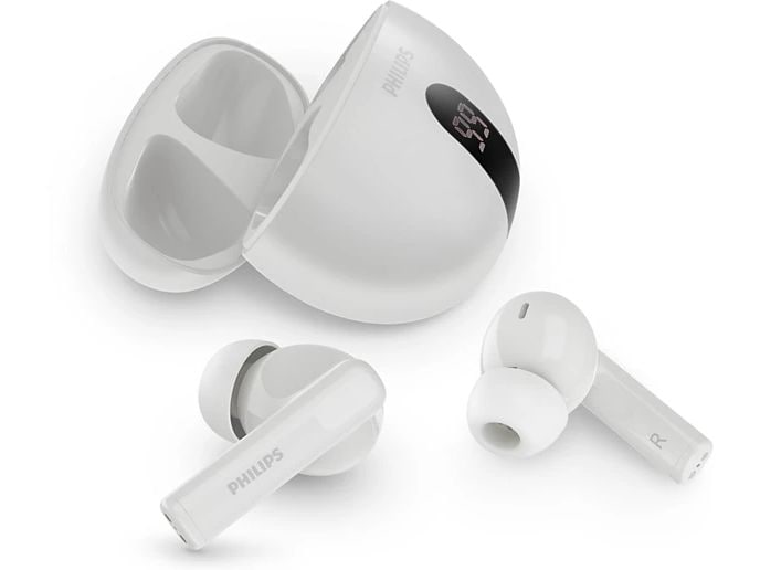 Philips True Wireless In-Ear-Kopfhörer TAT2520WT/00 Weiss Kabellose In-Ear-Kopfhörer mit Geräuschunterdrückung und langer Akkulaufzeit