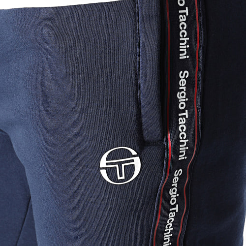 Pantalon Jogging A Bandes Meridiano Bleu Marine