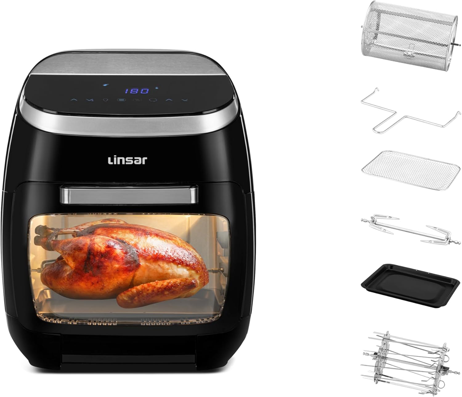Heißluftfritteuse 11L - Multifunktions Air Fryer Ofen mit VORTX-Technologie - Komplettes Zubehör-Set - Präzise Temperaturkontrolle 65-200°C - 8 Vorprogrammierte Einstellungen - 2000W