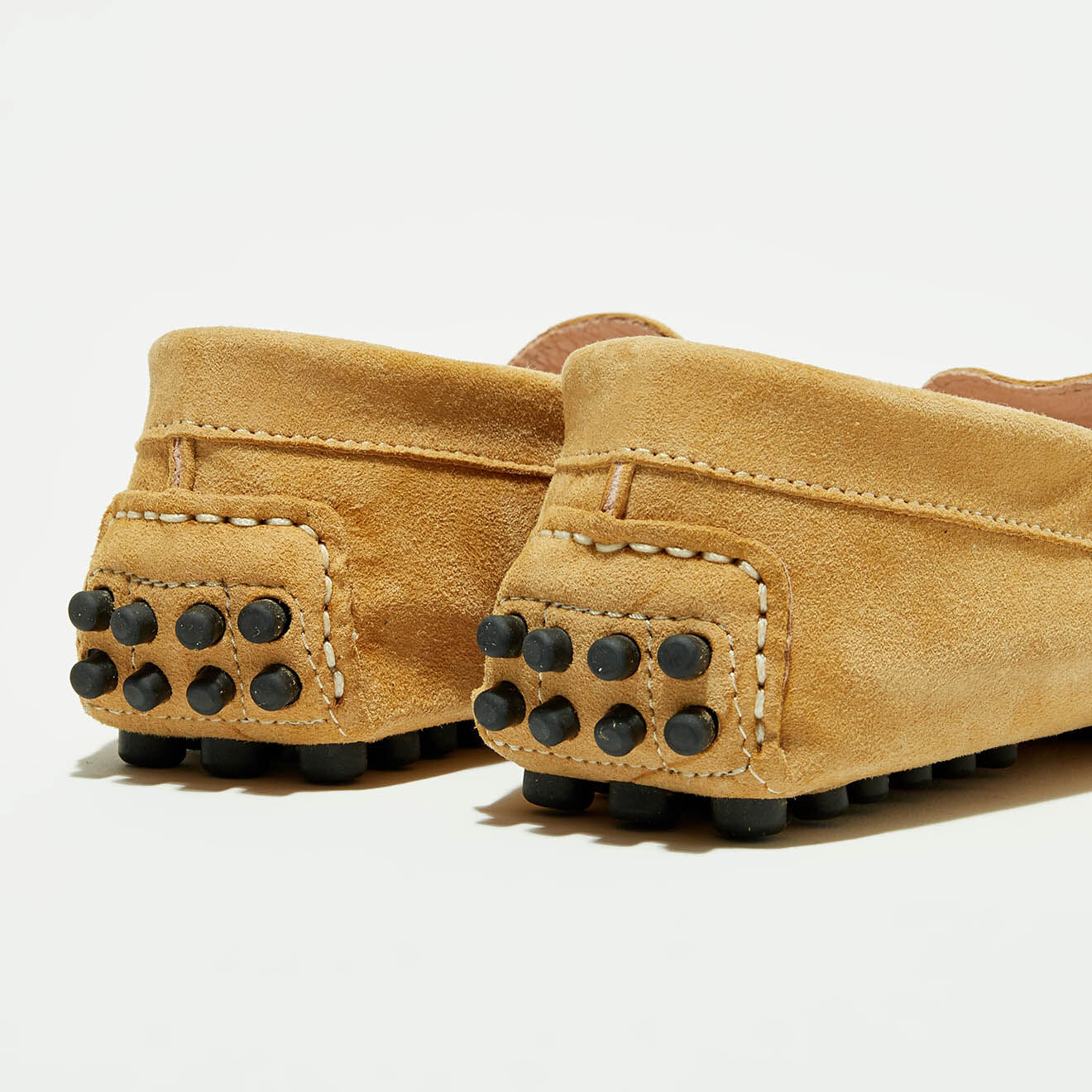 Flavio Création Mocassins en Velours de Cuir Maya beiges