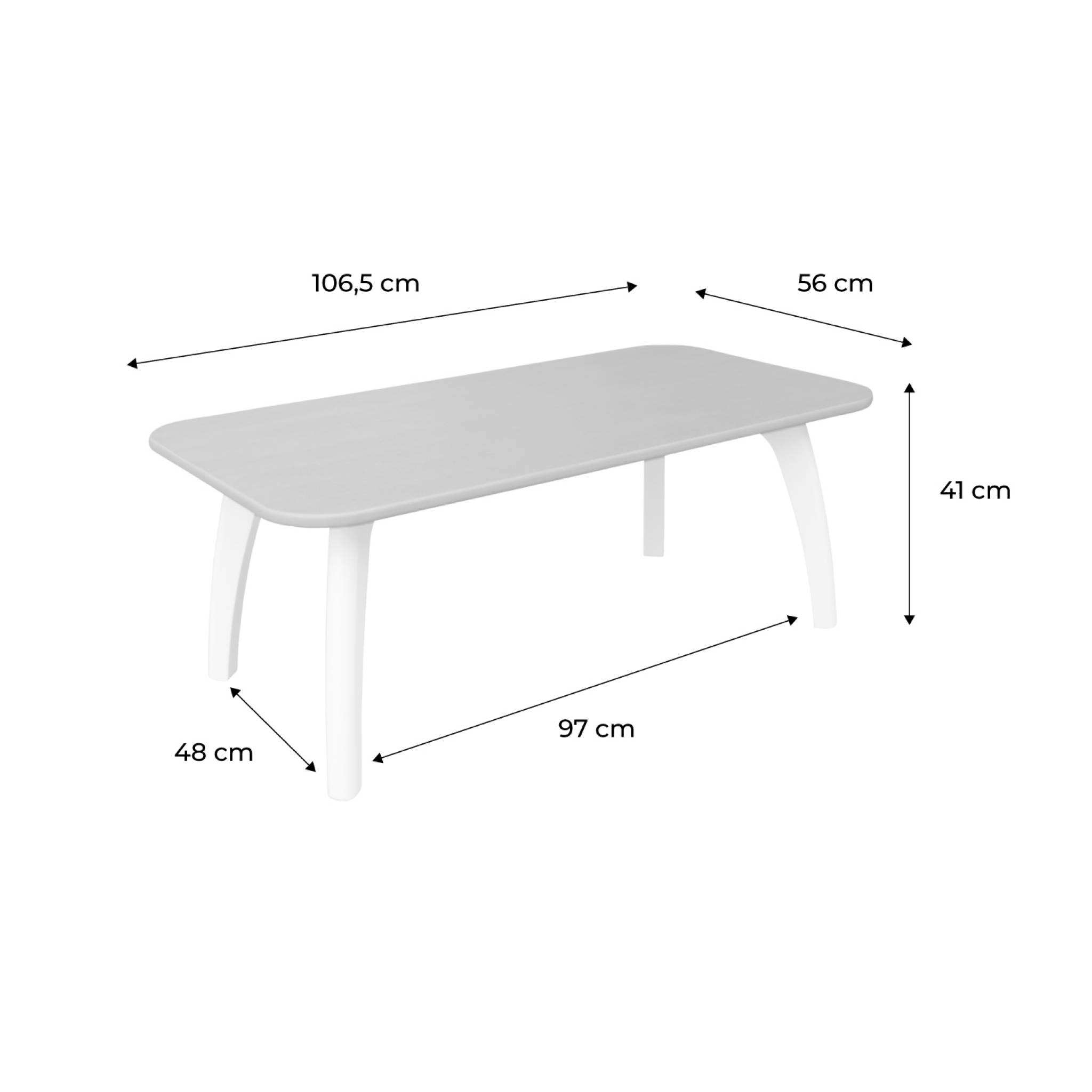 Table basse rectangulaire mdf et placage chêne
