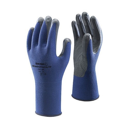 Pacote com 6 luvas de aderência para adultos, preto/azul