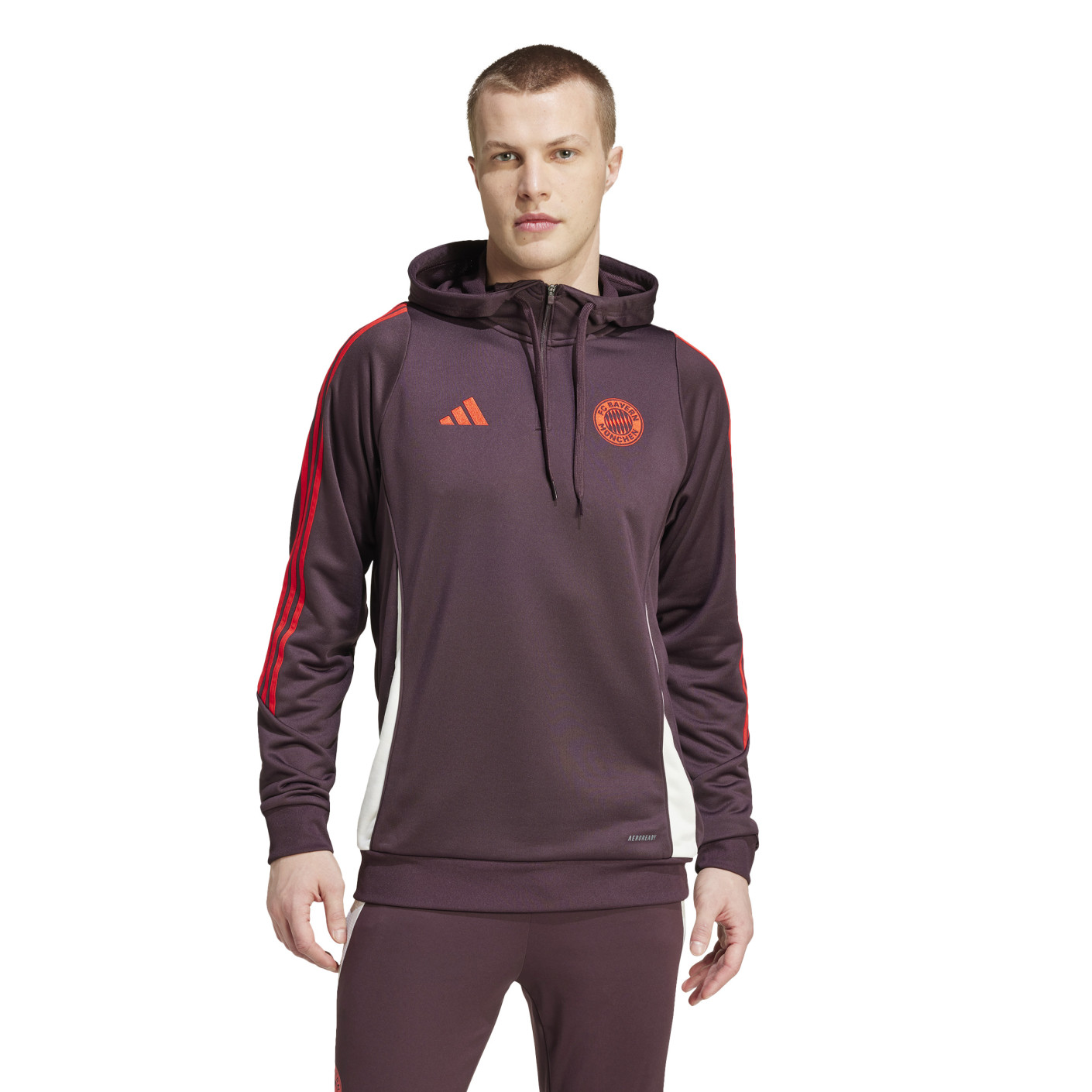 Adidas Bayern München Track Hoodie 2024-2025 Bordeauxrood Rood Wit