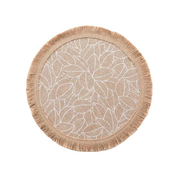 SET TABLE D.38CM JUTE IMPRIME ET FRANGES COLOMBIE
