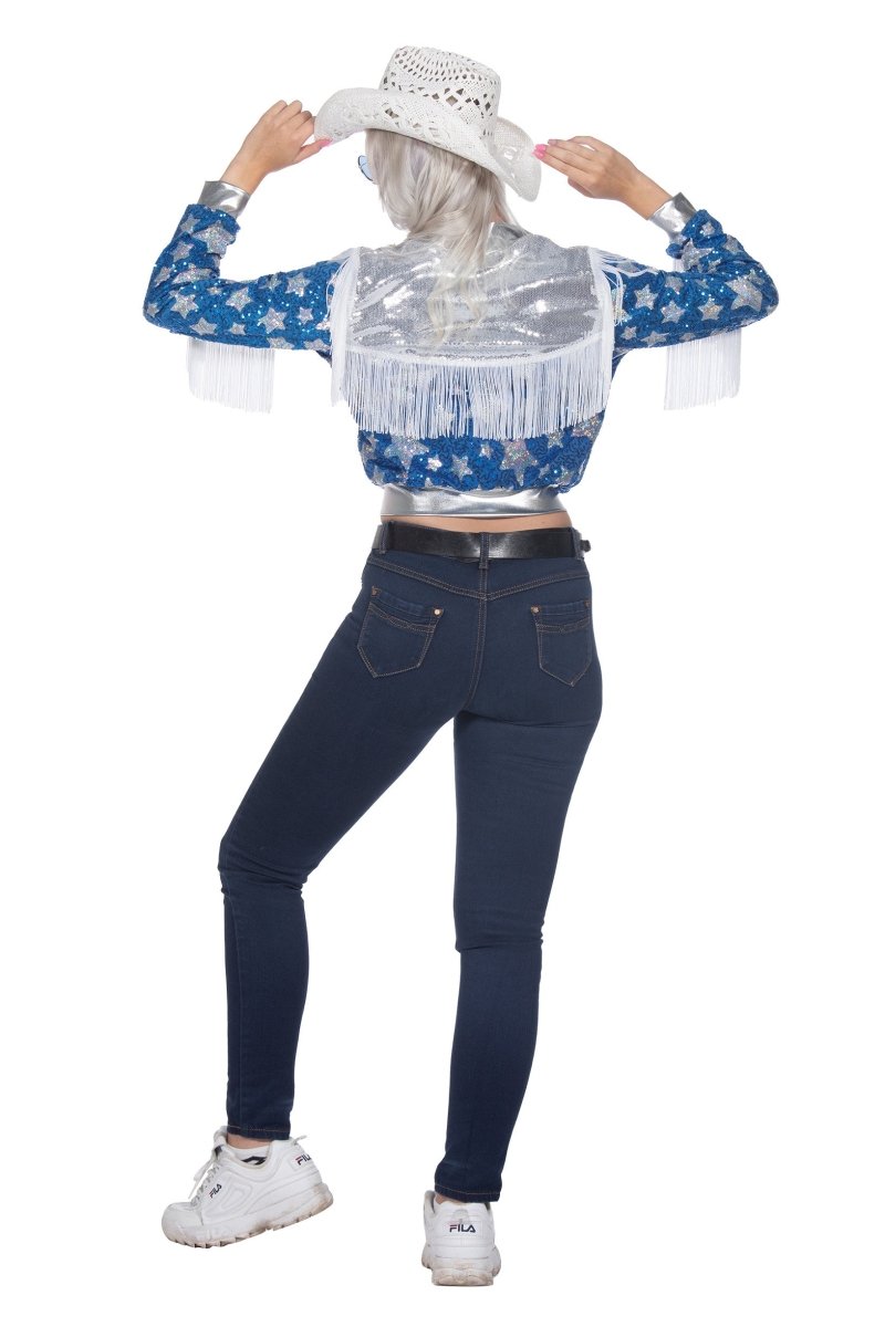 Ster Jas Blauw Dames Glamorous Pailletten
