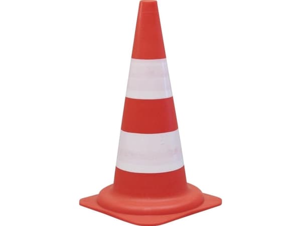 Afmærkningskegle Viso, 49 cm, rød/hvid, klasse 1