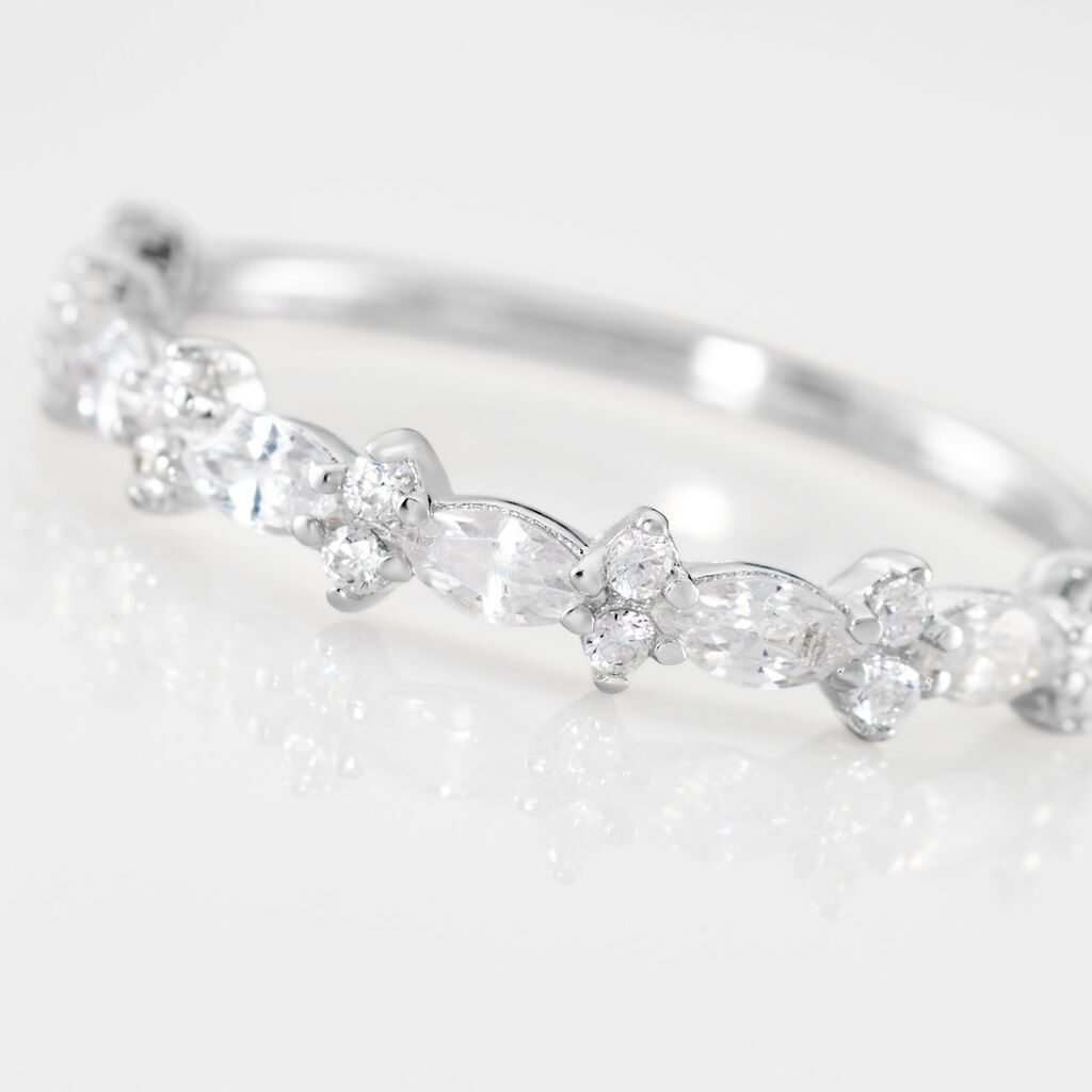 Bague Argent Blanc Coby Oxydes De Zirconium