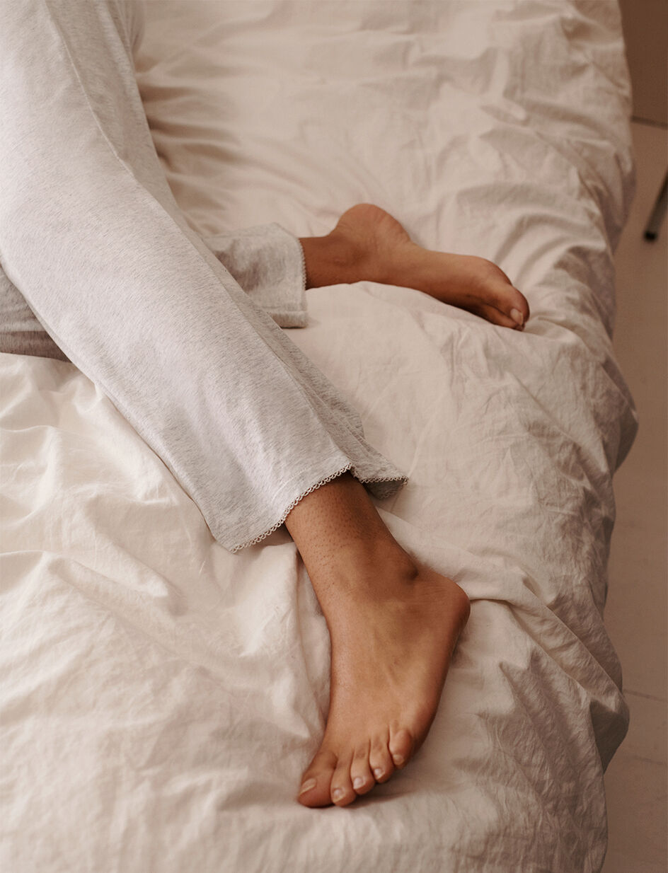 Pantalon - blanc nacré chiné