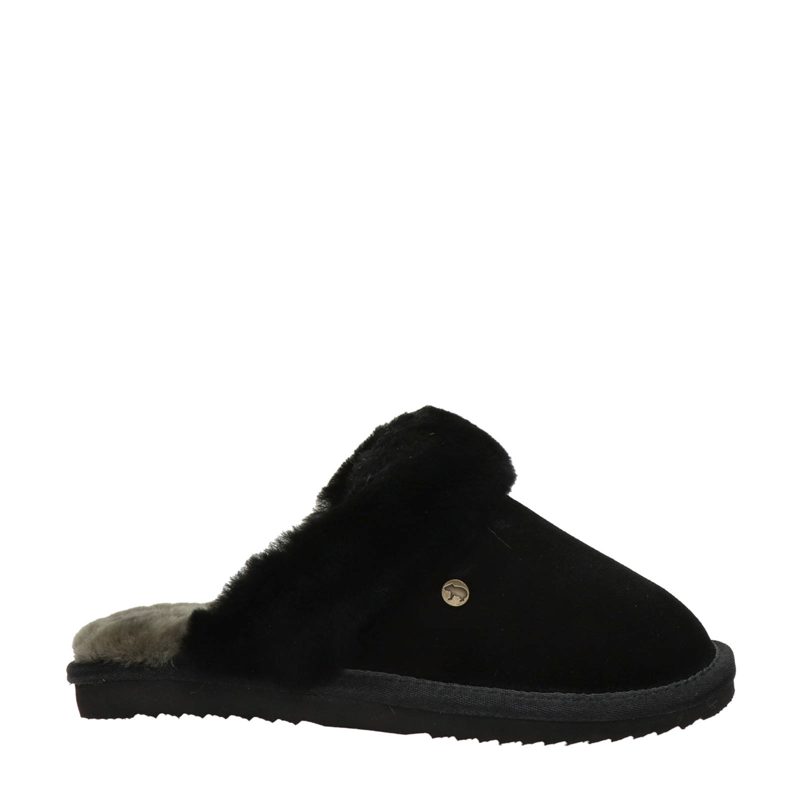 Warmbat Australia leren pantoffels zwart
