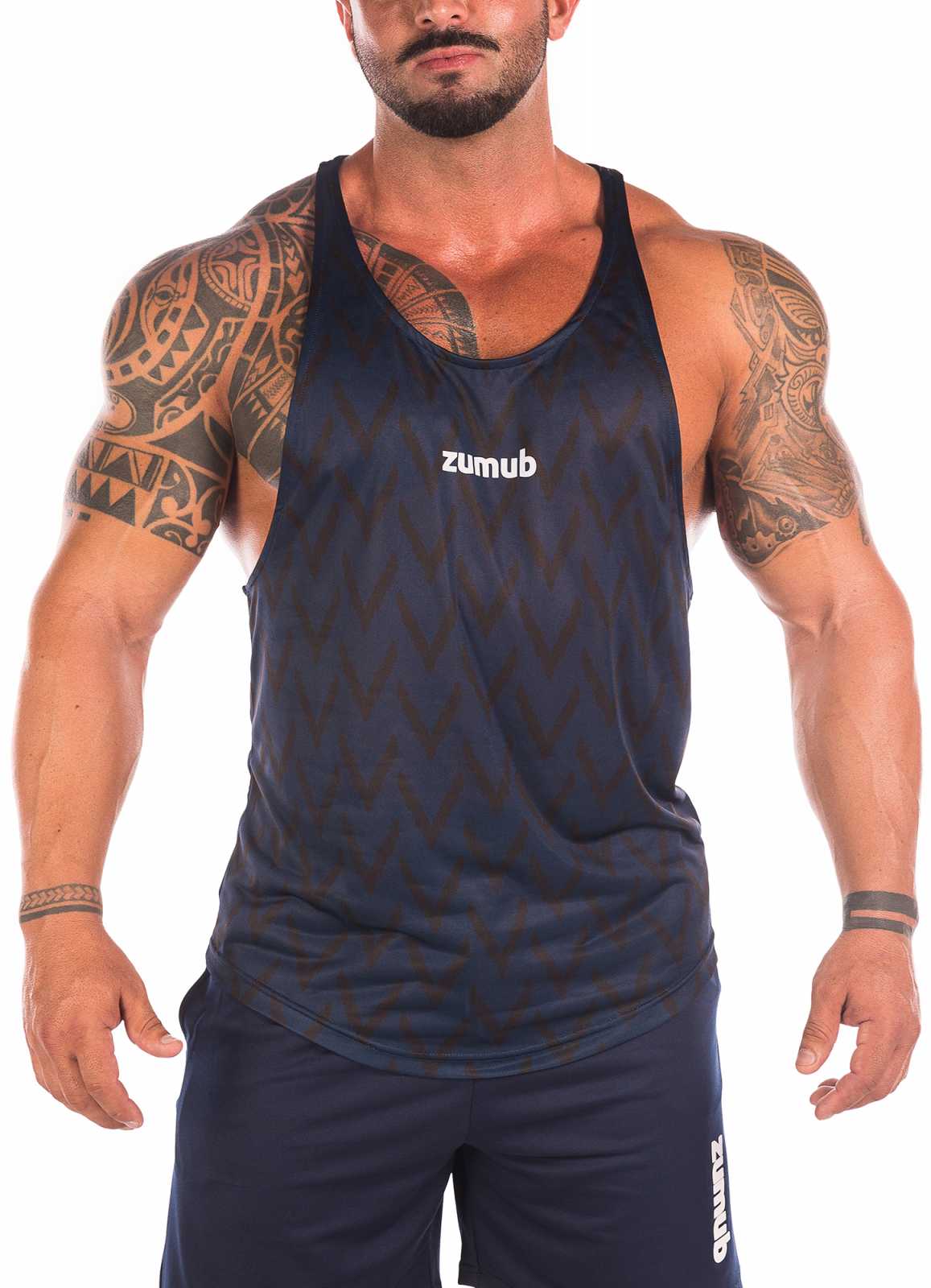 Camiseta sem mangas Zumub Tribe na cor branca.