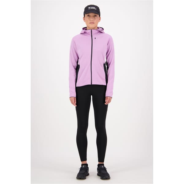 Veste polaire MONS ROYALE MONS ROYAL WMNS APPROACH MERINO GRIDLOCK HOOD ORCHID / BLACK