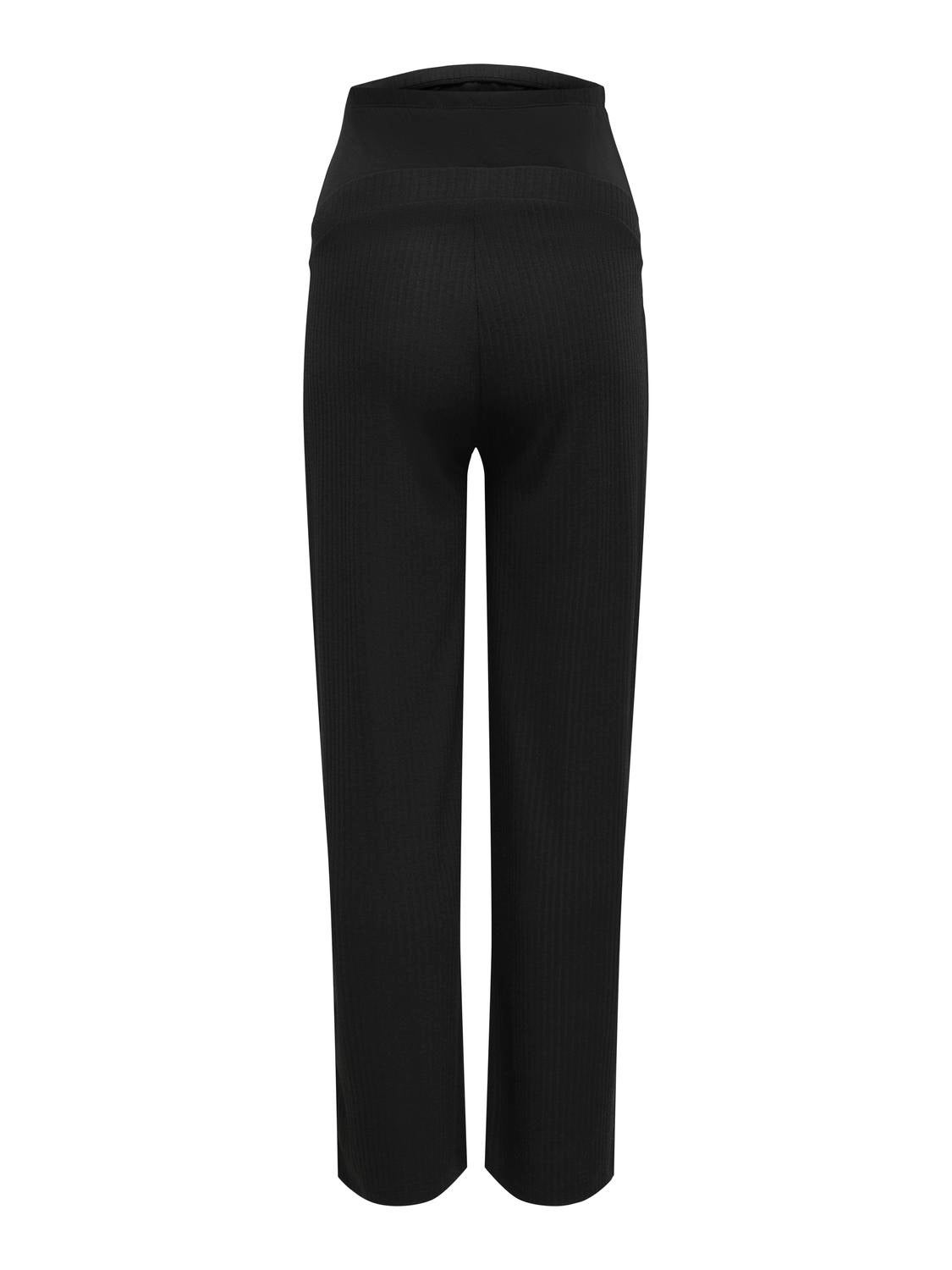 OLMEMMA Hohe Taille Normal geschnitten Hose mit weitem Beinschnitt Black