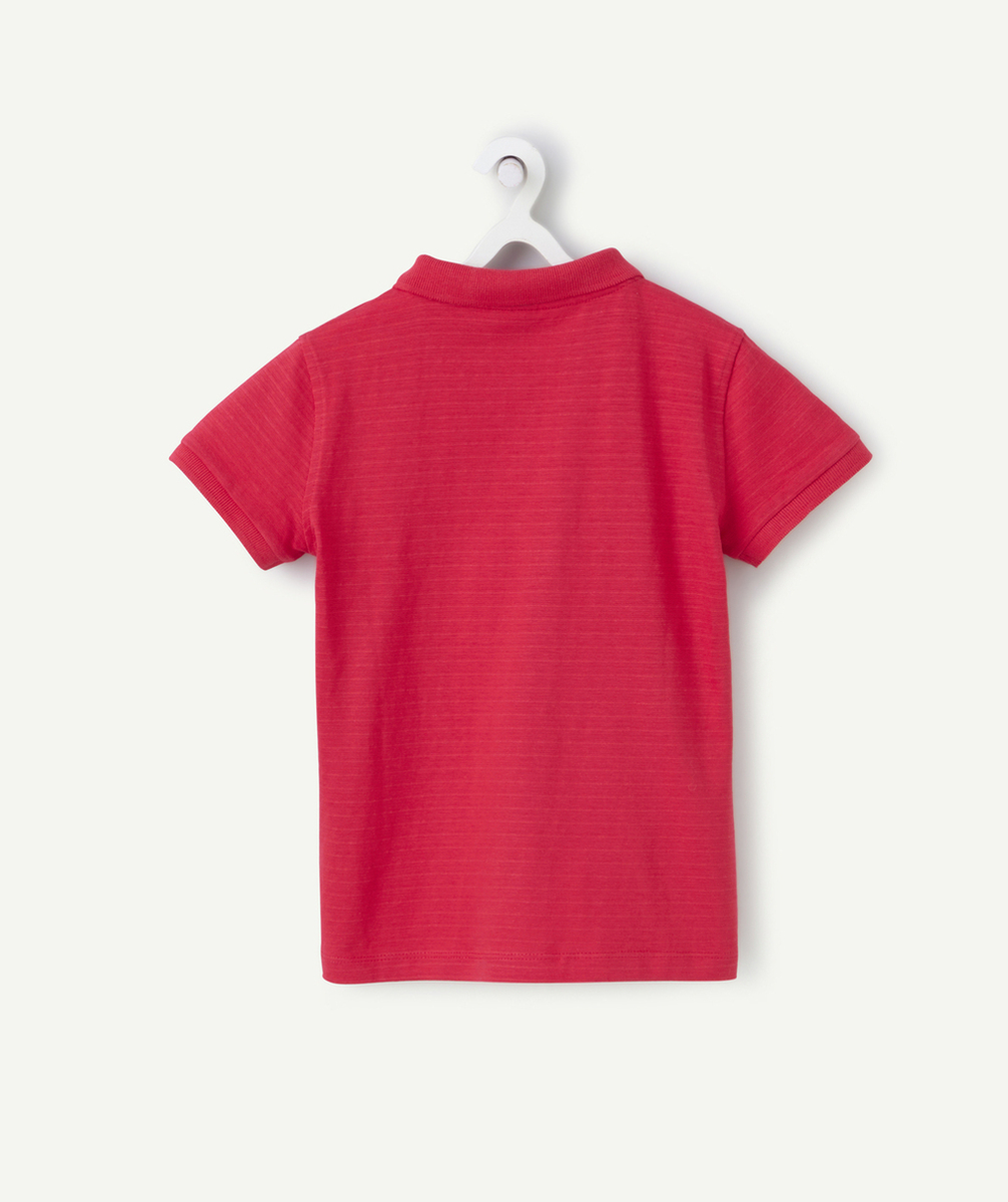 polo manches courtes garçon en coton rouge