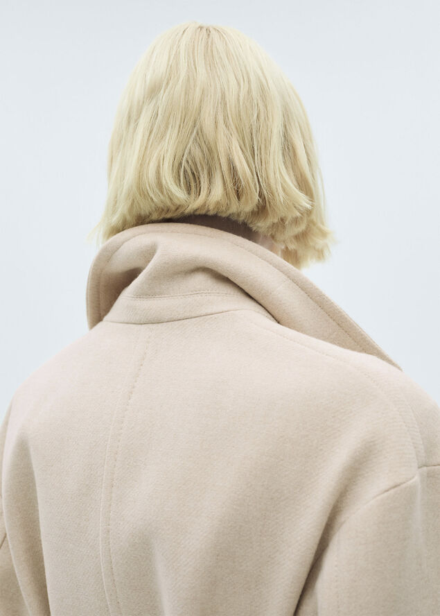MANGO Maxi lapel Manteco wool coat Lt pastel grey