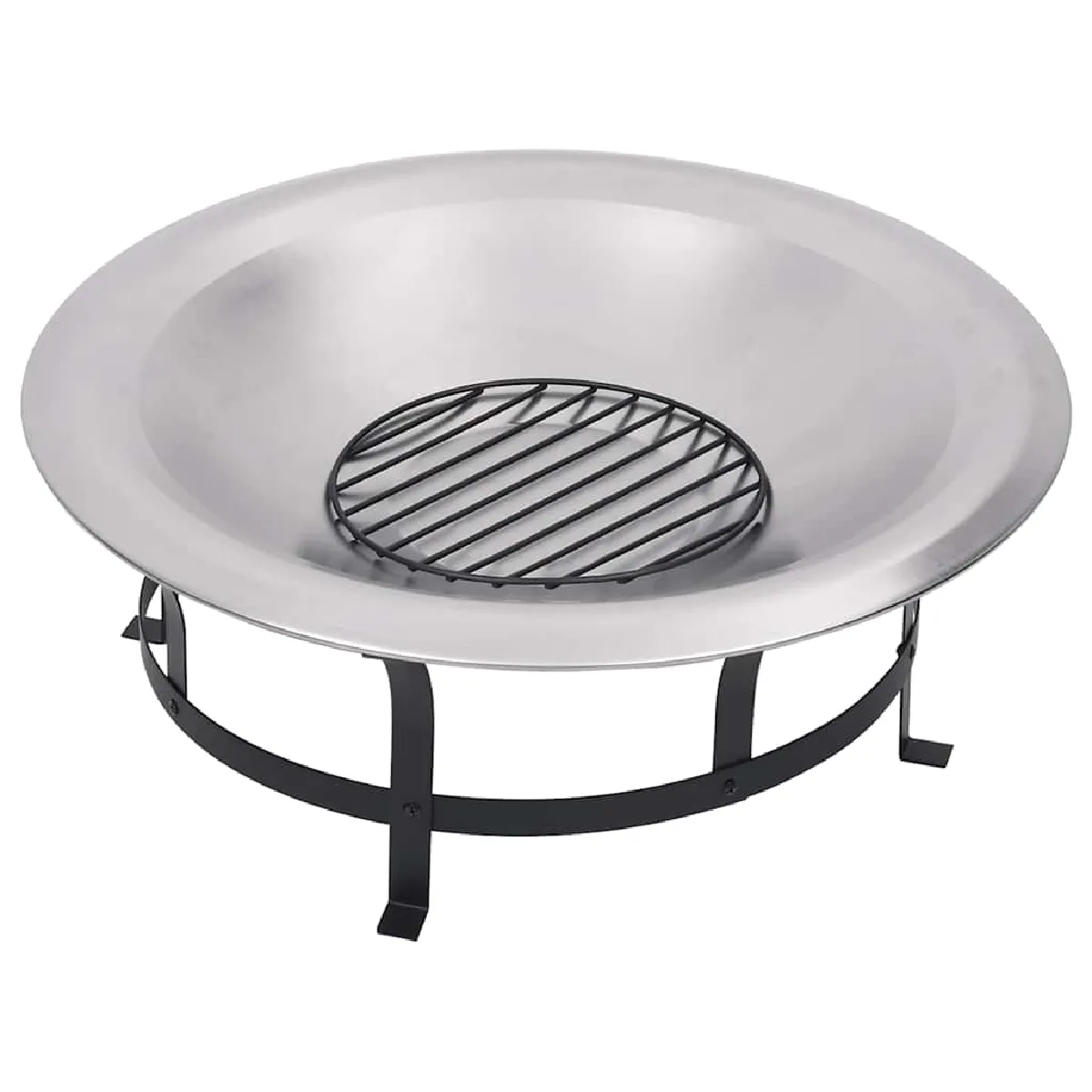 vidaXL Foyer 76cm - Inox/Acier