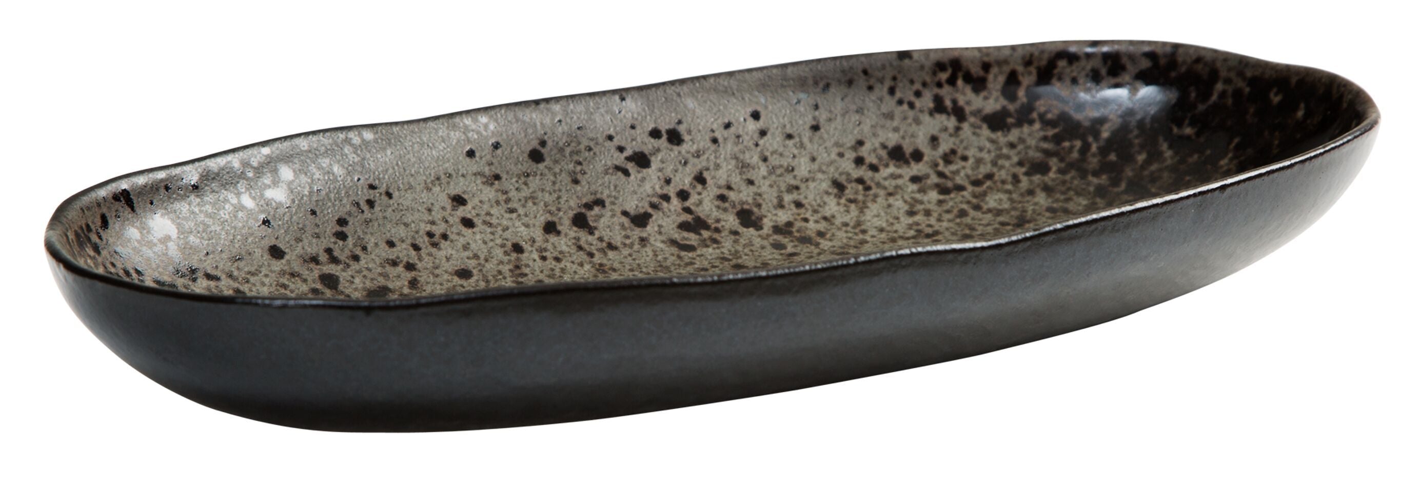 OEIRAS PLATTE OVAL SCHWARZ 24X12X3CM - Schwarz / B: 24.0 cm x T: 12.0 cm x H: 3.0 cm