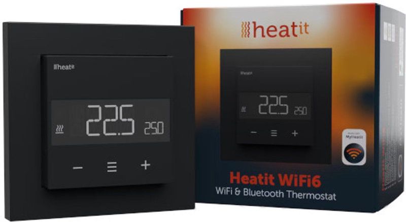 Heatit - WiFi6 Thermostaat - Zwart - Slimme Thermostaat