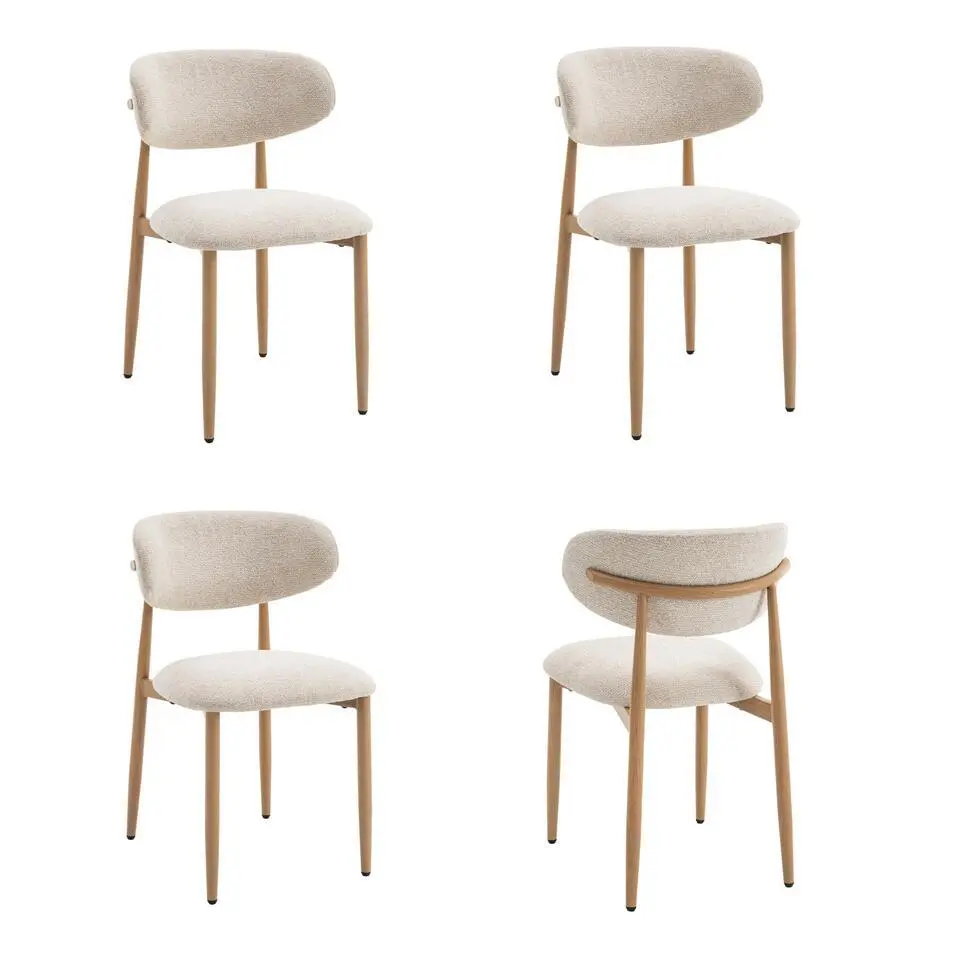 Celia Eetkamerstoelen Beige Naturel - Set van 4