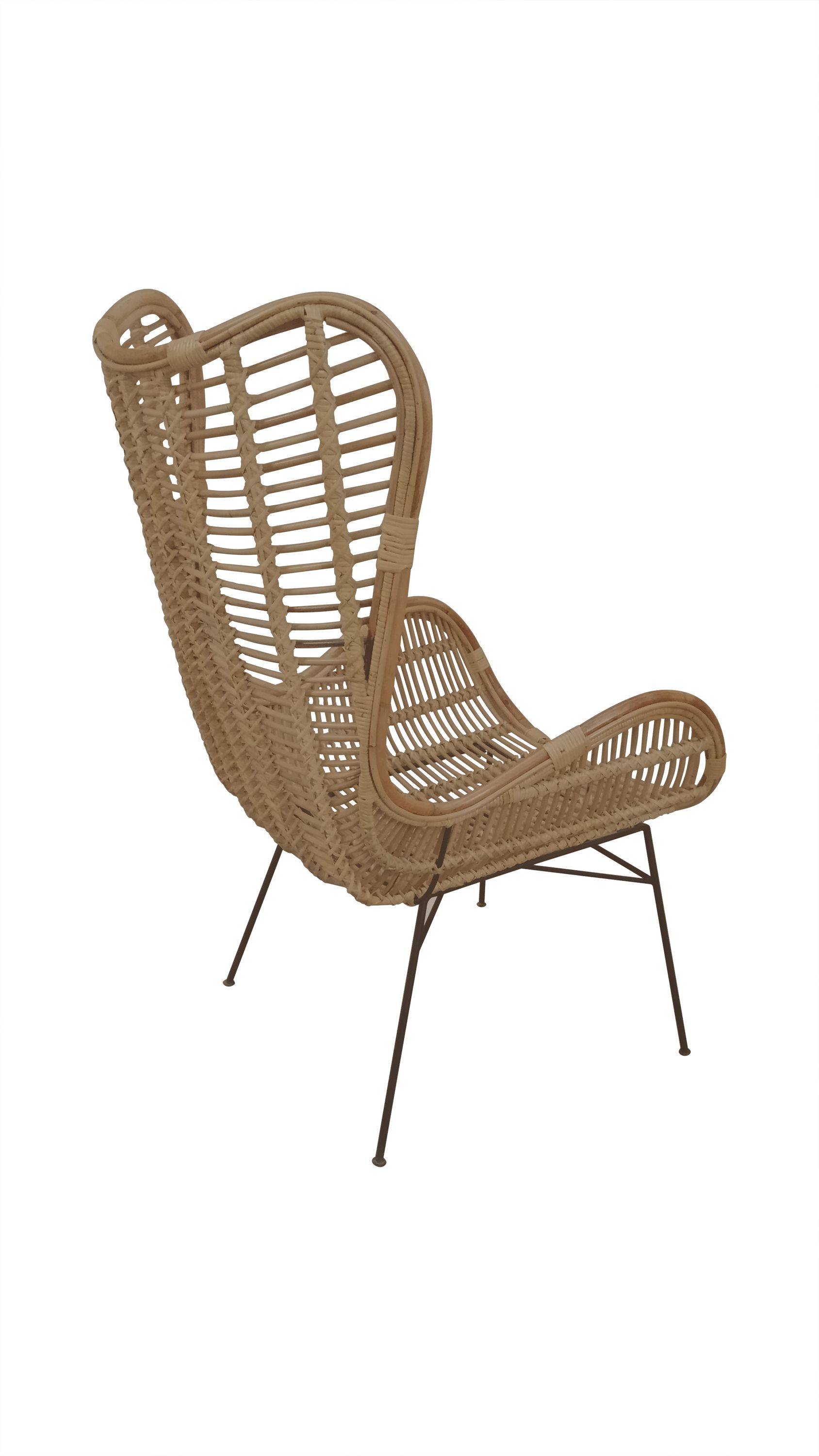 Sessel Rattan natur Relaxchair Relaxsessel Wohnzimmerstuhl Sessel Stuhl