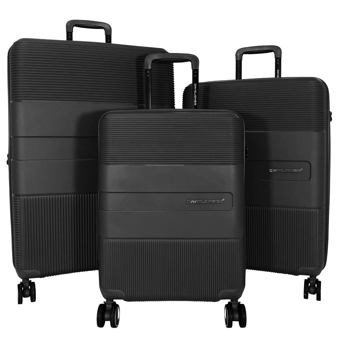 David Jones Lot 3 valises rigides extensibles dont 1 cabine David Jones PETE TSA