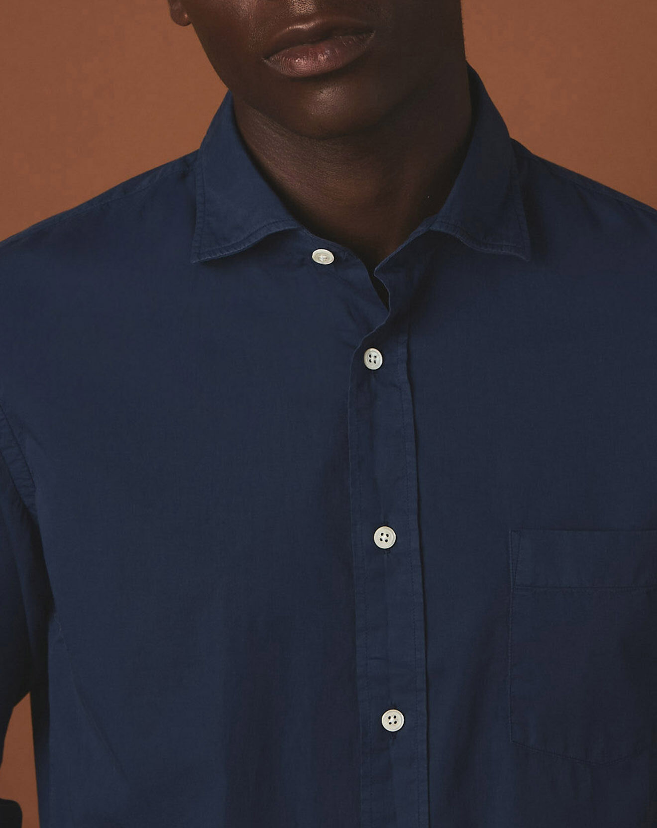 Hartford Chemise regular Paul Pat bleu profond