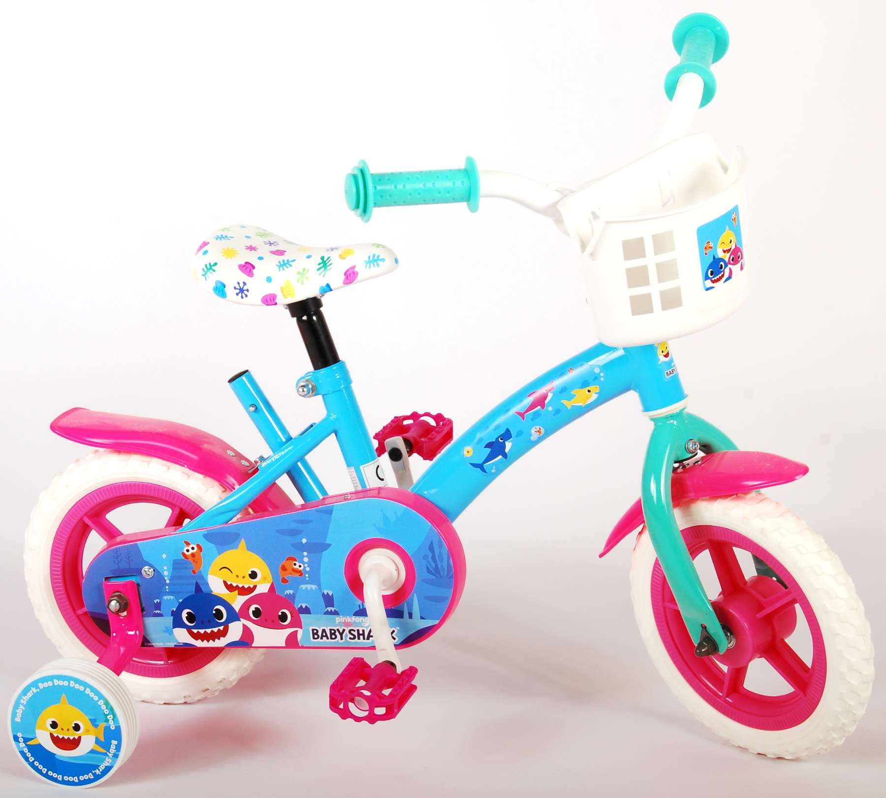 TPFSports Ocean Kinderfahrrad - Jungen und Mädchen - 10 Zoll - Fester Gang - Rosa/Blau