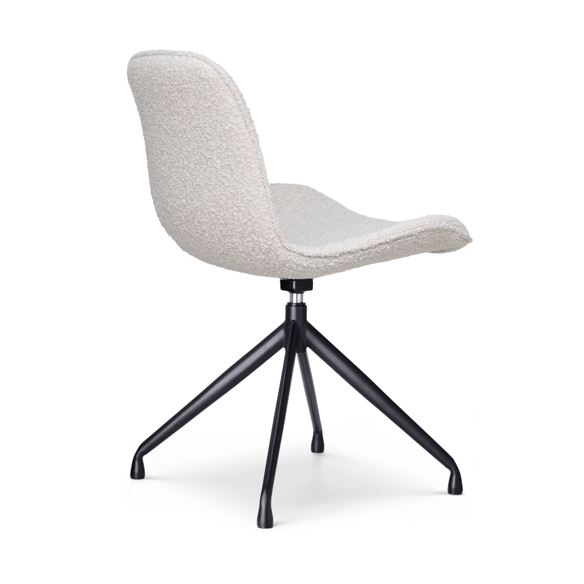 Eetkamerstoel Nola-Fé bouclé beige - zwart onderstel