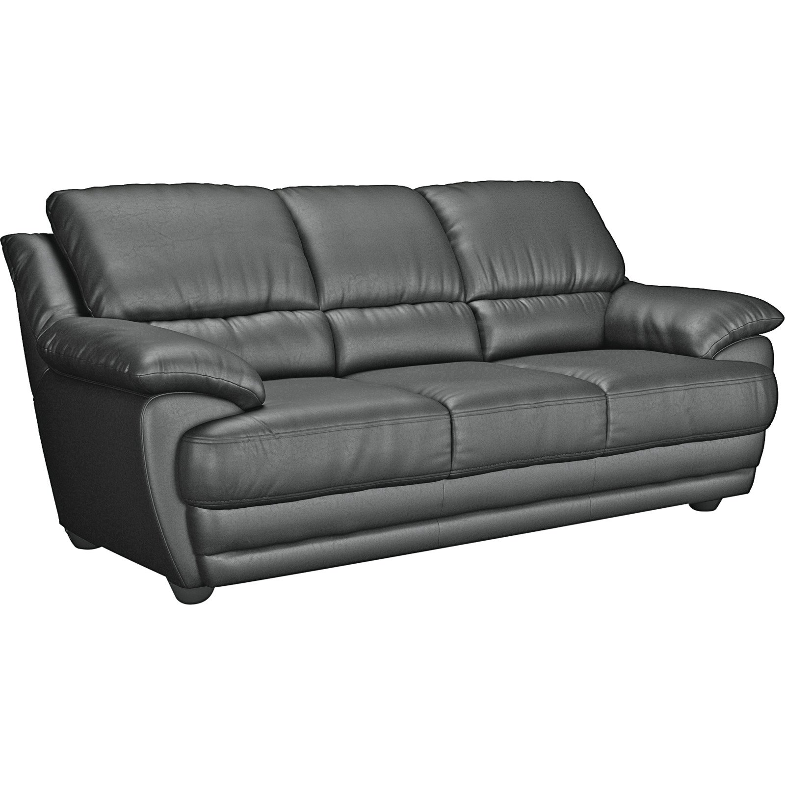 3er-Sofa Nebolo Textilleder schwarz