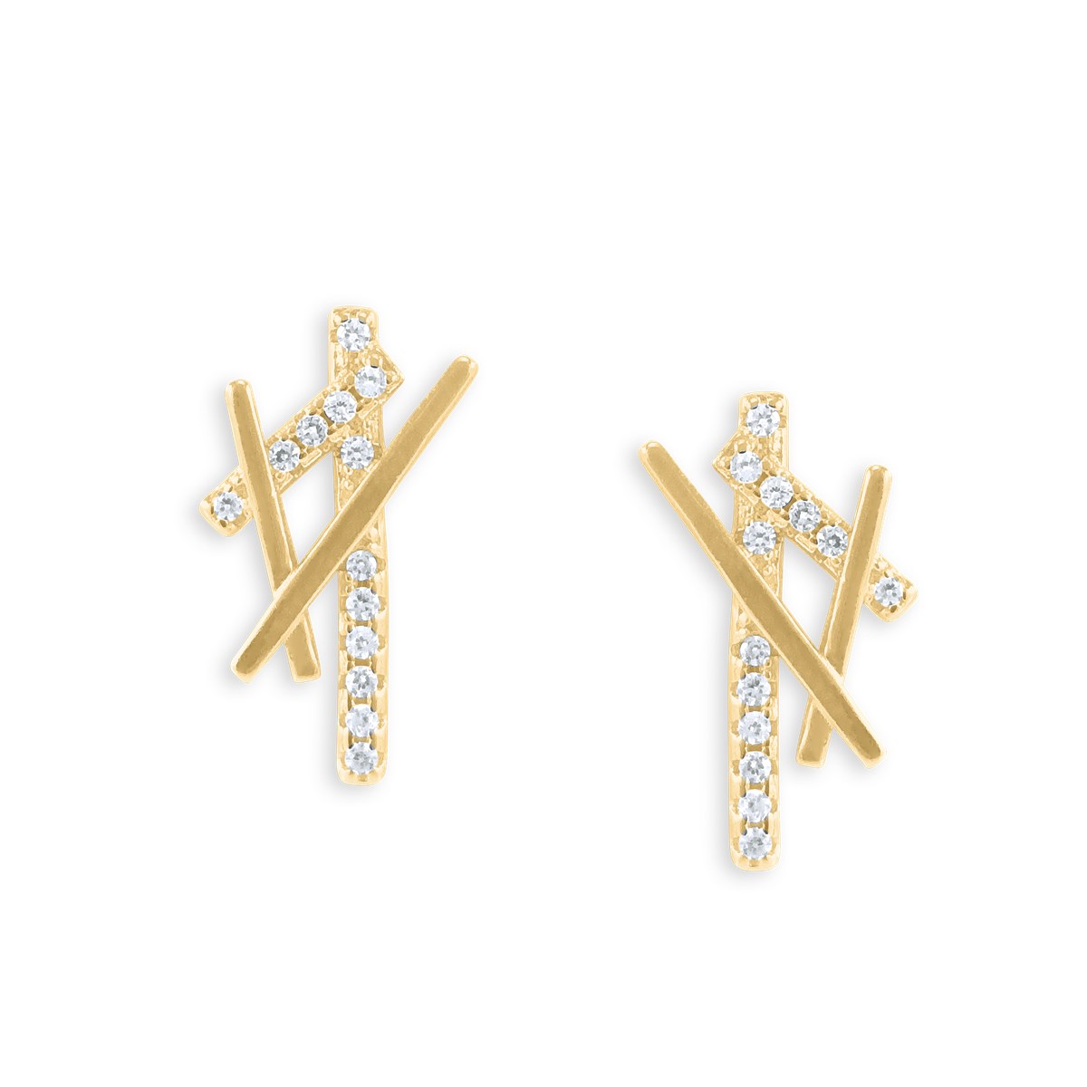 Boucles d'oreilles plaquées or avec oxydes de zirconium