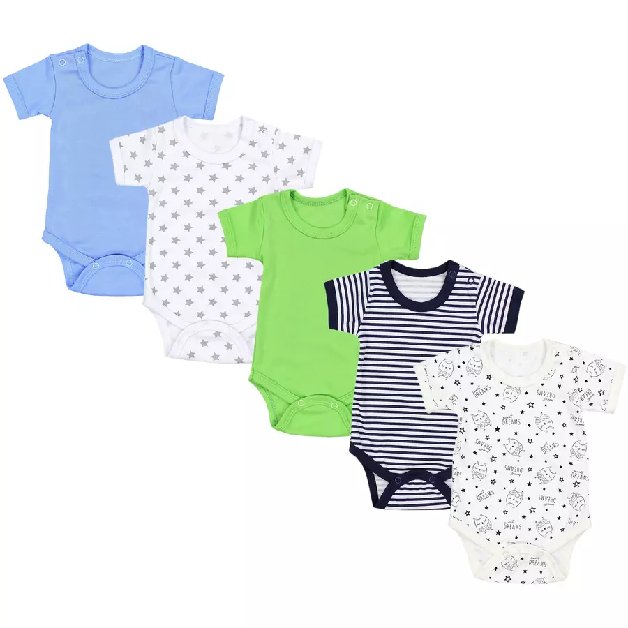 TupTam Jungen Baby Body Kurzarm 5er Pack grünweiß